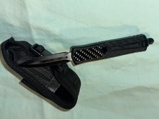 Out the Front Knife Black with Carbon Fiber Scales  picture