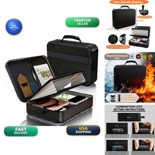 Vizoshi Fireproof Document Box Soft-Shell Lock Waterproof Zipper 5200°F Safe picture