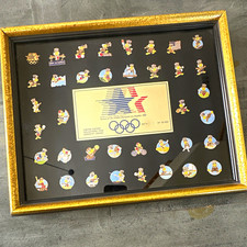 VTG Los Angeles 1984 Olympics Sam the Eagle Framed Collector Pin Set LE #3071 picture