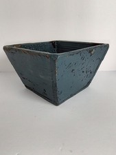 Primitive Distressed Blue Wood Box Rustic Americana Farmhouse Cottage Decor  picture