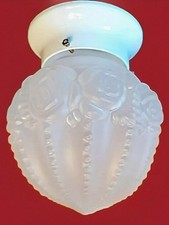 Vintage 1950's-60's Victorian Mid Century Dainty 3D Rose's Glass Light Fixture  picture