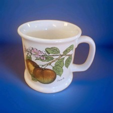 Lauffer APPLE Coffee Cup Mug White Stoneware Japan 12 oz Vintage cider history picture