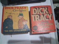 Two Vintage Dick Tracy Big Little Books 1935 Boris Arson Gang 1938 Out West picture