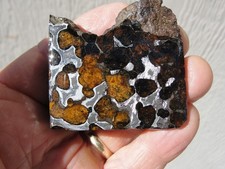 Brenham Pallasite Meteorite etched end cut 82g/410Ct olivine peridot iron nickel picture