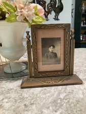 Antique Turn-of-the-Century Victorian Swivel Frame Wood Untouched Paper Backing picture