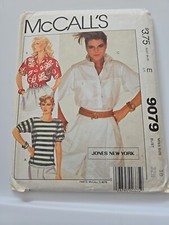 9079 Vintage McCalls Pattern Misses Blouse Shirt Top, SIZE 10, Various Necklines picture