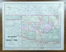 Vintage 1892 INDIAN TERRITORY Map 14