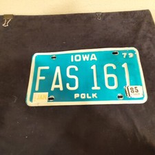 Vintage IOWA Single Plate 1979-85 FAS 161 POLK COUNTY picture
