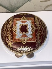 Vintage Exotic Gold, Red Faux Leather Persian Design Compact picture