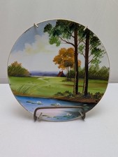 Set of 4 VTG Hand Painted Japan Porcelain Cabinet Plates Landscape Scenic picture