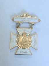 Nocturnal Adoration Society Religious Catholic Gold & Enamel Pin Medal picture
