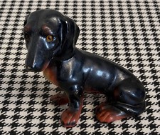 Vintage Coventry Ware Chalkware Dachshund Dog statuette - Has Been Repaired 8” picture