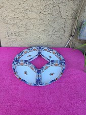 Japanese Imari-Style Porcelain Divided Serving Tray Lazy Susan Appetizer 4pcs picture