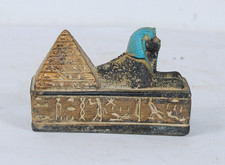 UNIQUE PHARAONIC ANCIENT EGYPTIAN SPHINX with Pyramid Egyptian Statue (AK) picture
