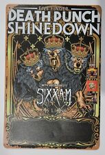 FIVE FINGER DEATH PUNCH | SHINEDOWN | SIXX A.M. 2016 Tour Rare Tin Wall Decor picture