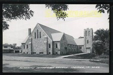 Rppc Bethany Lutheran Church Spencer Ia Iowa Old Car Bicycle More Real Photo picture