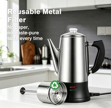 SOTECH 12Cup coffee Electric Percolator w/Cool-Touch HandleUS Plug 110v【auction】 picture