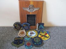 VIETNAM WAR to DESERT STORM USAF PLAQUE POCKET ROCKET MISSILMAN PIN + 9 PATCHES  picture