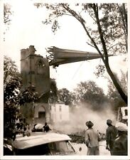 LD276 1952 Orig Photo ST PAUL PARK CONGREGATIONAL CHURCH TOWER RAZED AFTER FIRE picture