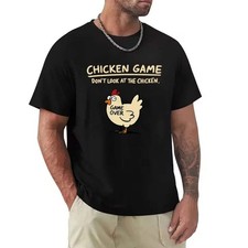 Chicken Game Don't Look At The Chicken Pattern Print T-Shirt Men Casual Daily Ou picture