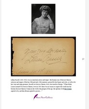 Lillian Russell Autograph for Martha Ford 1890 - Provenance John T. Ford Family picture