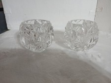 Tiffany & Co. Rock Cut Crystal Votives Pair picture