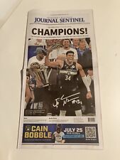 Jordan Nwora Autographed Milwaukee Journal Sentinel 7/21/2021 Newspaper Bucks picture