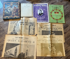 Queen Elizabeth Coronation Newspaper & Book Lot (Shedrich Williamses Collection) picture