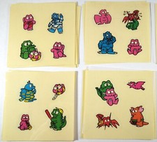 π’π₯ 4x GODZILLAND 1984 VINTAGE UNUSED STICKER SHEET SET MINILLA EBIRAH GODZILLA picture