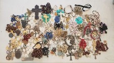 HUGE LOT 3.5 LBS OF 20+ ROSARIES 50+ CROSSES 50+ PENDANTS CATHOLIC PRAYER BEADS picture