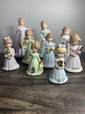 Vintage Enesco Growing Up Birthday Girls Ceramic Figurine Lot (Various Ages) picture