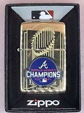 Atlanta Braves MLB World Series Champs High Polish Gold Zippo Lighter NEW picture