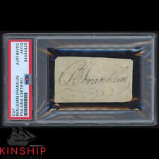 Benjamin Franklin signed Cut PSA DNA Slabbed USA Founding Father Auto Rare K30 picture