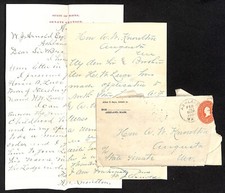 2 1903 ALS - One on State of Maine Senate Chamber Stationary + Cover Knowlton* picture