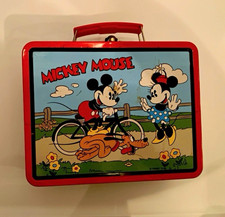 Vintage Disney Mickey & Minnie Mouse Metal Lunchbox A.S.C. Lancaster 7.75”X6”X3” picture