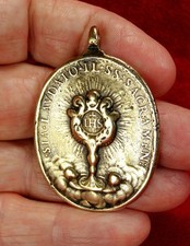 Antique 18th Century Hamerani Medal Blessed Sacrament Immaculate Conception picture