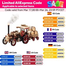 Robotime Rokr Car Model Building Kit 3D Wooden Puzzle Steam Kit 1:28 Mechanical picture