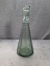 Vintage Morey Green Tint Glass Bottle 11.5” Tall picture