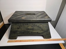 Vintage Baltimore & Ohio B & O Railroad Wood Step Stool picture