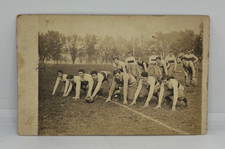 VTG RPPC Postcard Early Football Team Split Back Unposted Vintage Black  White picture