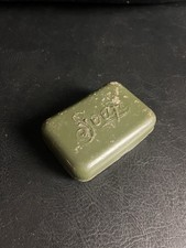 WWII US Army Green Metal Soap Box Travel Case Military Service Fancy Embossed picture