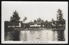Canada ARDEN Ontario 1930s Big Gull Lake Kirk Kove. Real Photo Postcard picture