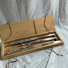 MCM VTG 1950s Amboss Austria 2050 Carving Set 3 Helmut Alder Stainless Wood Box picture