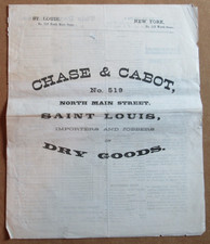1872 Chase & Cabot Dry Goods St. Louis Antique brochure Price List Old West picture
