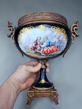 Vintage acf sevres Decor marked porcelain Centerpiece bowl vase picture