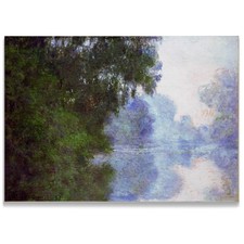 Monet Wall Art Collection Misty Morning on The Seine 1897 Print 24X32 Stretched picture
