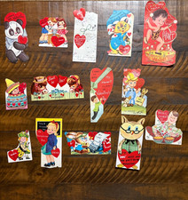 Vintage 60’s Valentines Lot of 14 - Pre-used Assorted die-cut picture