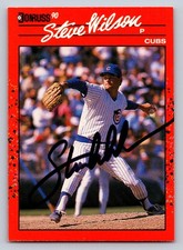 1990 Donruss Steve Wilson Autographed Baseball Card Cubs P #394 picture
