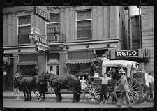 Photo:Billings Montana 1939 Go Western Parade Horse Wagon Reno Club Hotel picture