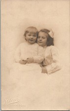 RPPC Antique Postcard Photo Picture Portrait Children Girls Editha Erlich picture